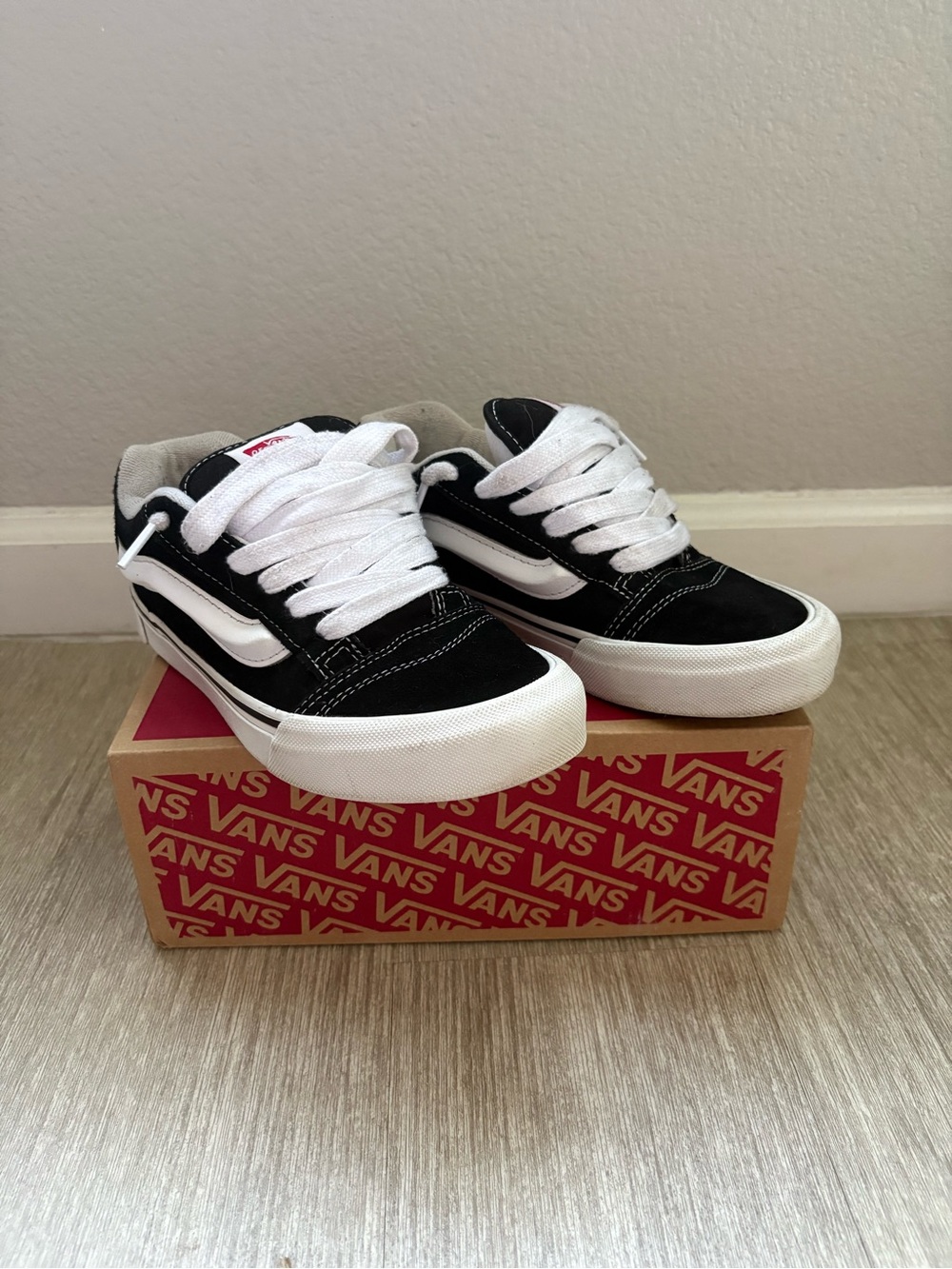 Vans Knu Skool Black & White Low-Top Sneakers